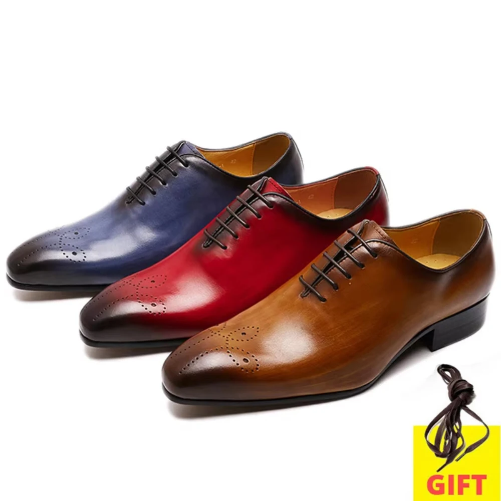 Monk Strap Shoe - 남성용 옥스퍼드 정품 가죽 신발, 홀컷