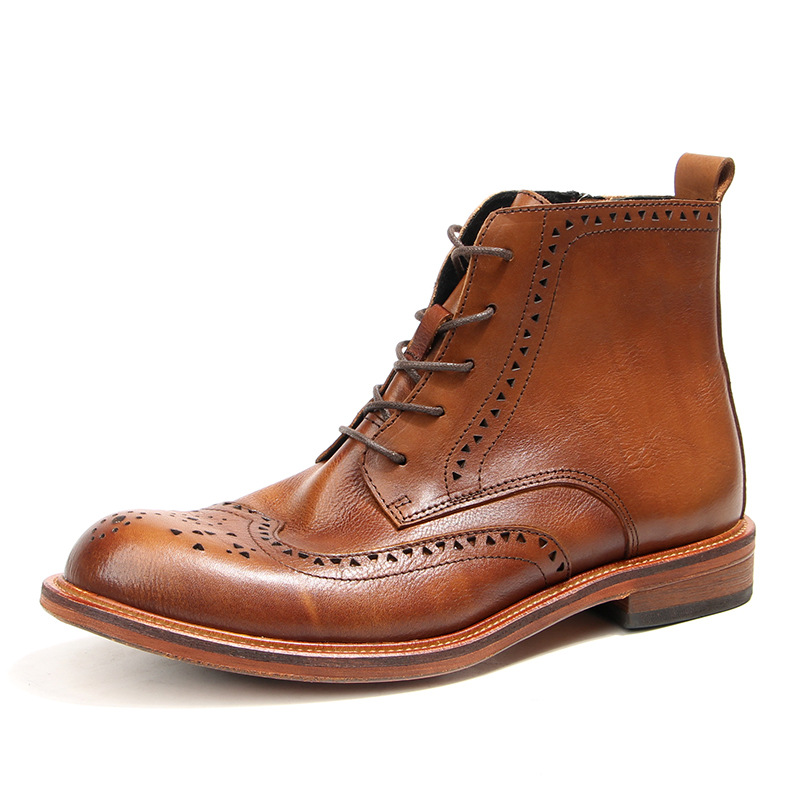 Men'S Shoes Brogues - 빈티지 남성 발목 첼시 부츠 럭셔리