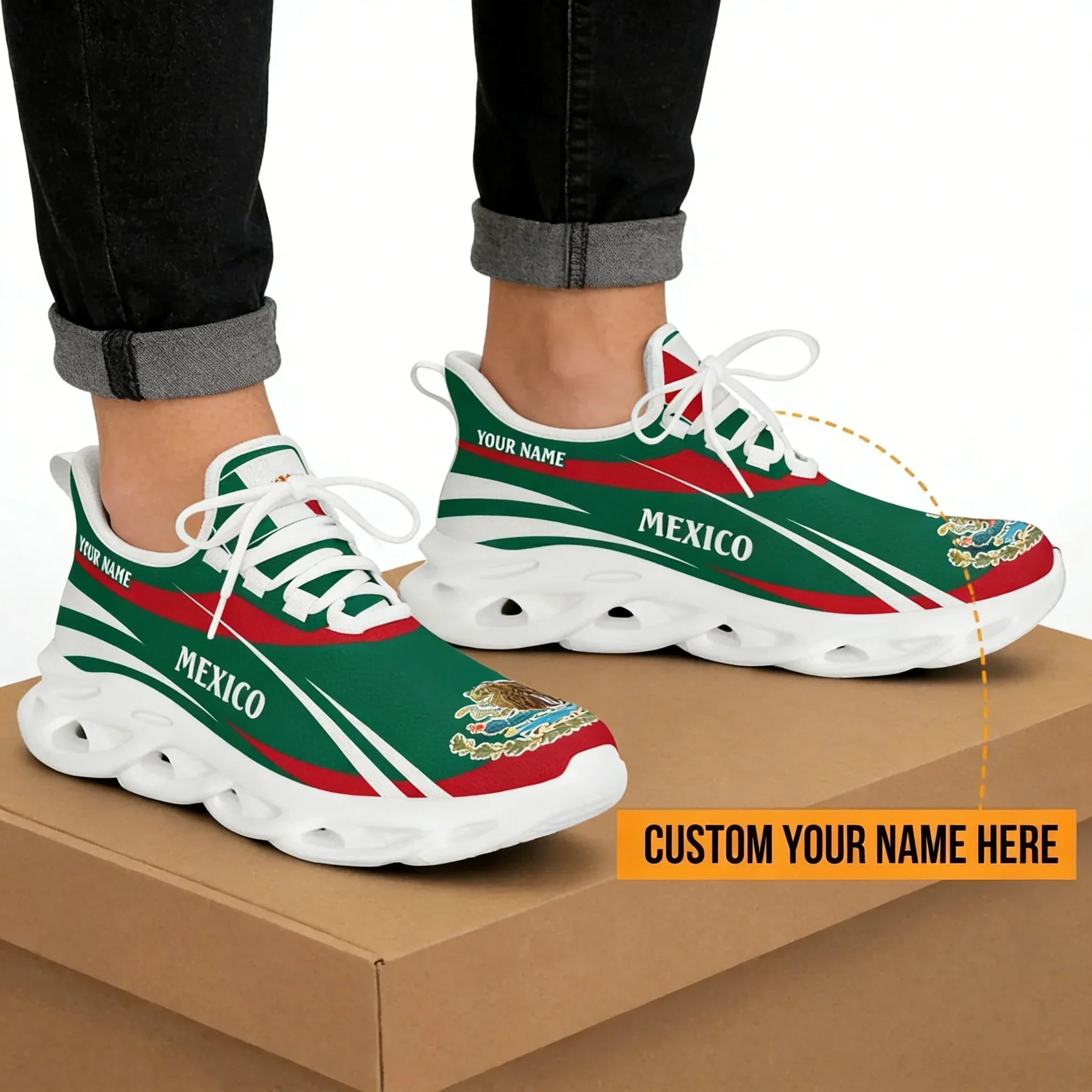 Men'S Shoes For Tennis - 멕시코 국기 남성용 운동화 - 미끄럼