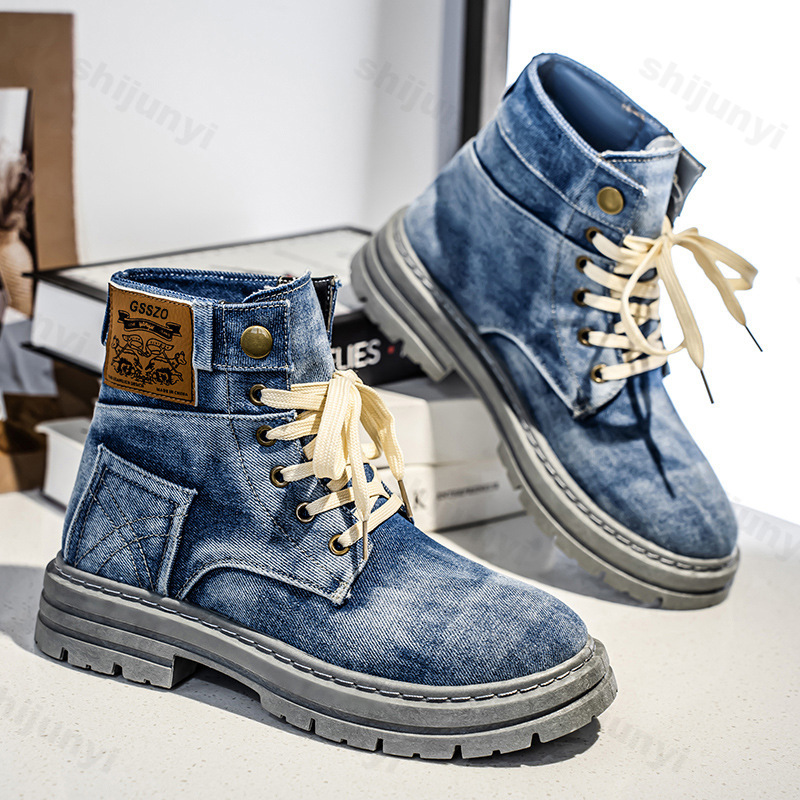 Men'S Shoes Low Top - 남성 레트로 캔버스 부츠 2025 트렌디