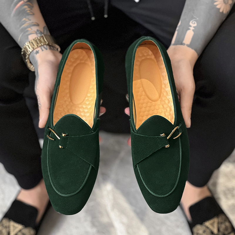 Monk Strap Shoe - 새로운 남성 트렌디 지적 스웨이드 스님