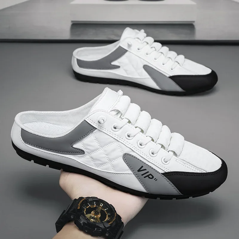 2025 남성용 통기성 하프 슬리퍼, 로우 플랫 슈즈, - Men'S Shoes For Tennis 리뷰 및 가격