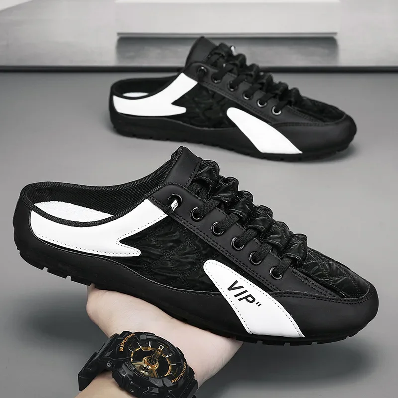 2025 남성용 통기성 하프 슬리퍼, 로우 플랫 슈즈, - Men'S Shoes For Tennis 리뷰 및 가격