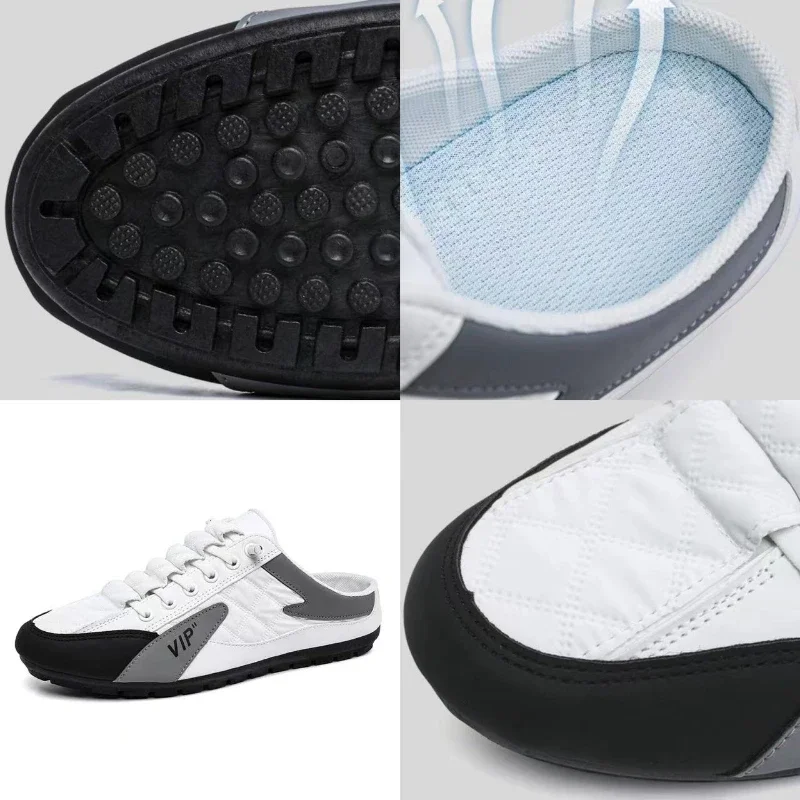 2025 남성용 통기성 하프 슬리퍼, 로우 플랫 슈즈, - Men'S Shoes For Tennis 리뷰 및 가격