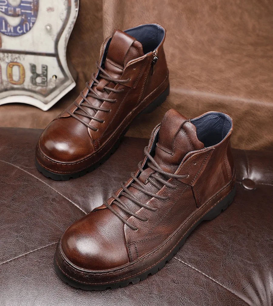 빈티지 영국 남성 앵클 부츠, 수제 캐주얼 비즈니스 가 - Men'S Shoes Brogues 리뷰 및 가격