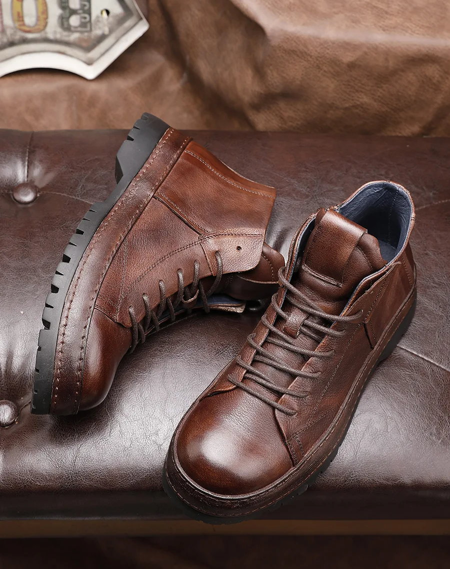 빈티지 영국 남성 앵클 부츠, 수제 캐주얼 비즈니스 가 - Men'S Shoes Brogues 리뷰 및 가격