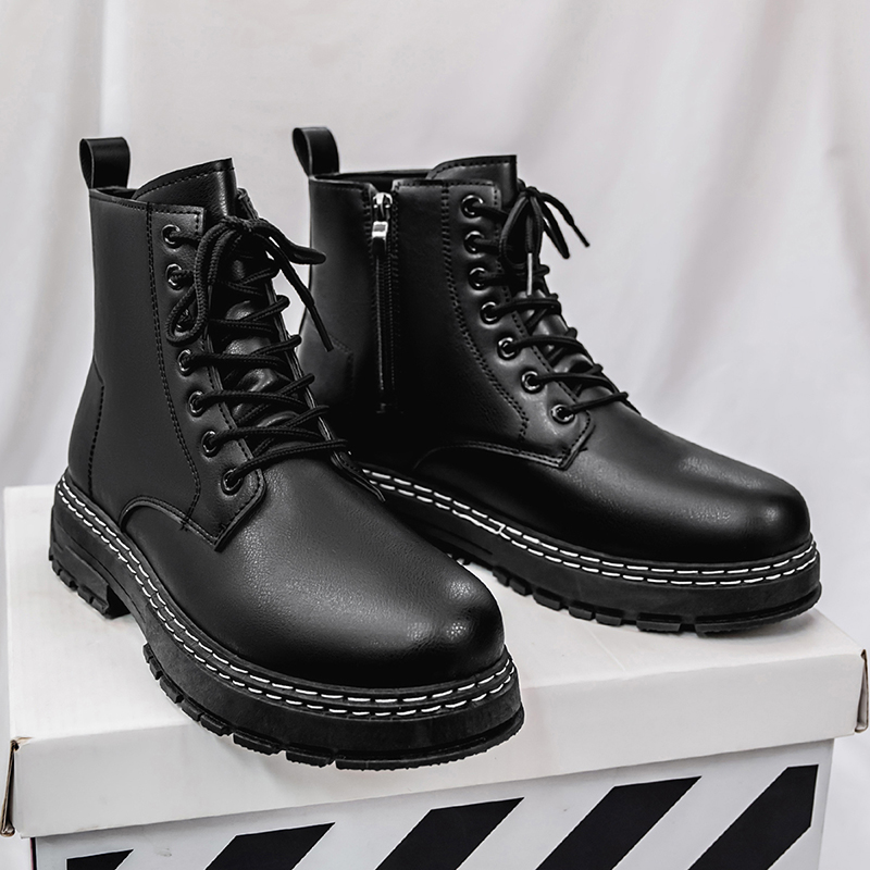 남성용 4계절 블랙 에나멜 가죽 오토바이 부츠 - 클래 - Men Shoes Classic 리뷰 및 가격