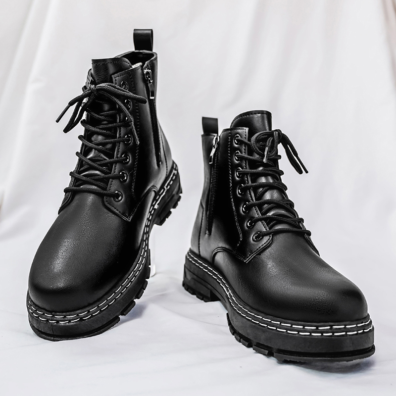 남성용 4계절 블랙 에나멜 가죽 오토바이 부츠 - 클래 - Men Shoes Classic 리뷰 및 가격