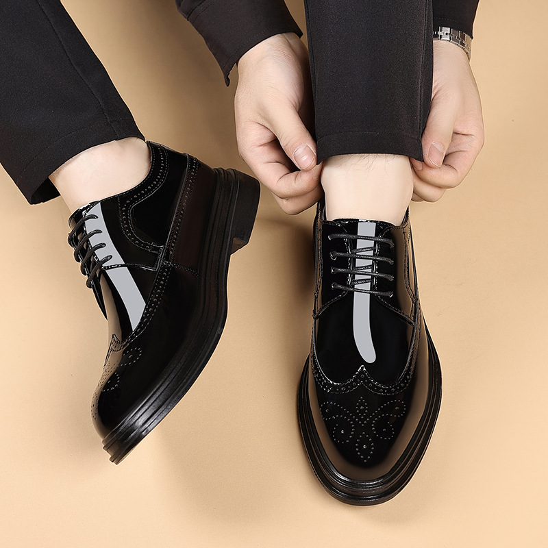 남성용 에나멜 브로그 드레스 슈즈, 레이스업 정장 옥스 - Men'S Shoes Brogues 리뷰 및 가격