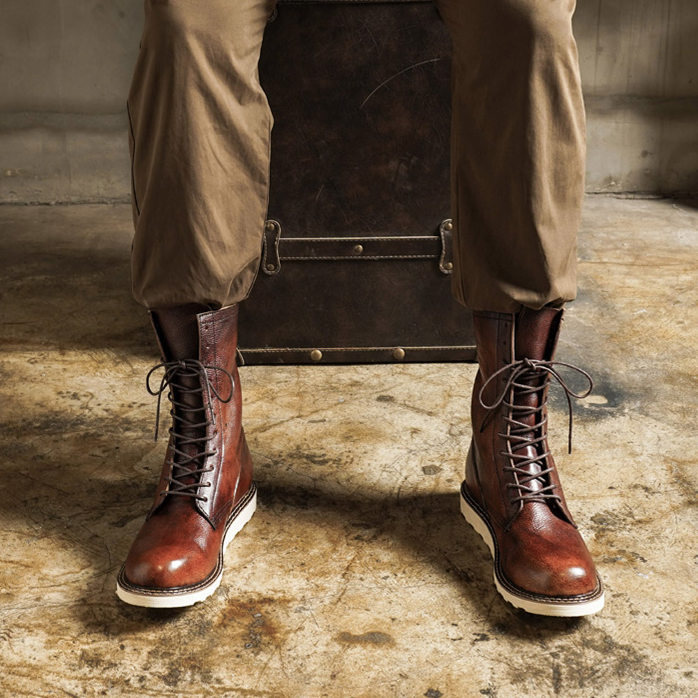 남성용 소 가죽 오토바이 부츠 브로그 슈즈 레트로 하이 - Men'S Shoes Brogues 리뷰 및 가격
