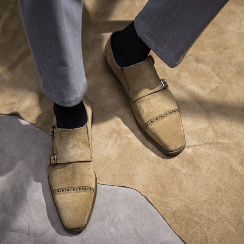 남성용 천연 가죽 원피스 신발, 더블 버클 몽크 스트랩 - Monk Strap Shoe 리뷰 및 가격