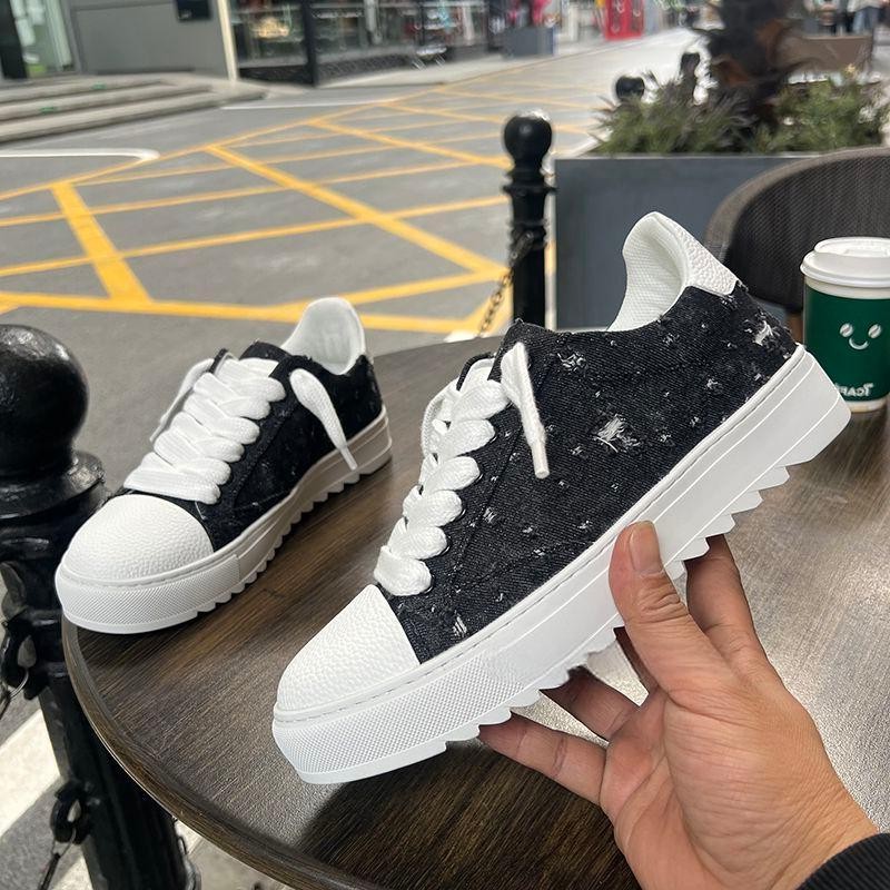 남성용 로우탑 패션 트렌드 다용도 캔버스화 데님 플랫폼 - Men'S Shoes Low Top 리뷰 및 가격
