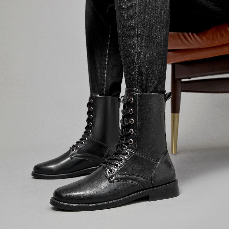 하이탑 가죽 부츠 아웃도어 전술 전투 부츠 남성용 보안 - Men'S Shoes Low Top 리뷰 및 가격
