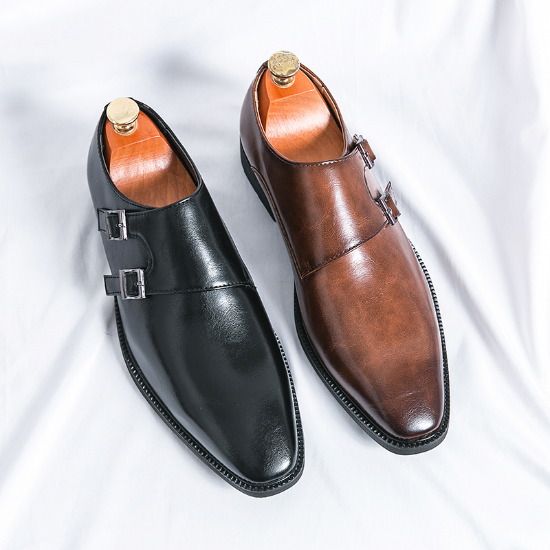 남성 몽크 스트랩 가죽 구두 포인티드 토 버클 드레스  - Monk Strap Shoe 리뷰 및 가격