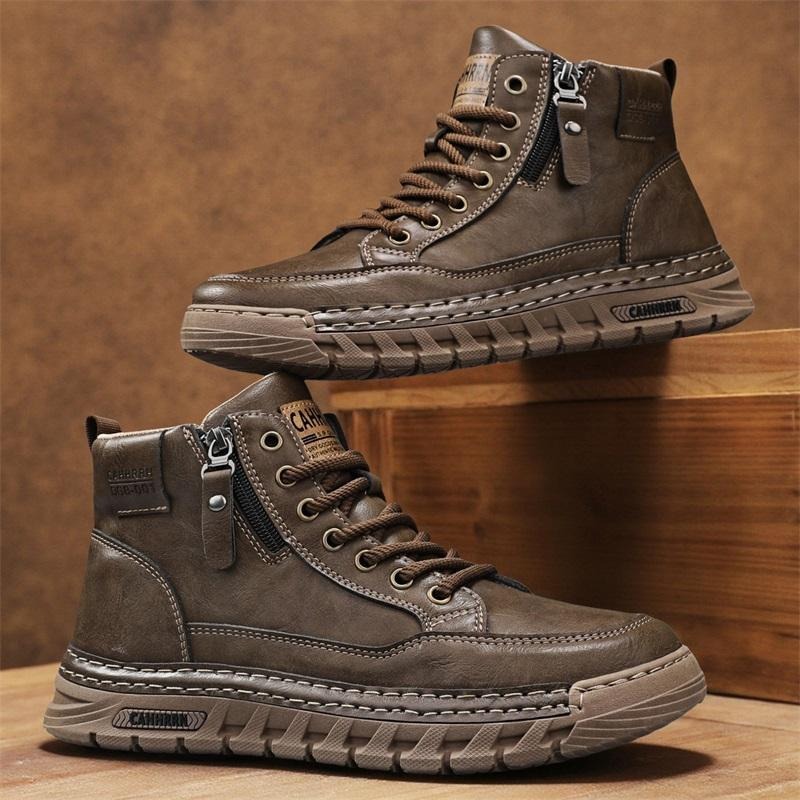 남성 가죽 하이탑 앵클 부츠 봄 겨울 남성용 오토바이  - Men'S Shoes Low Top 리뷰 및 가격