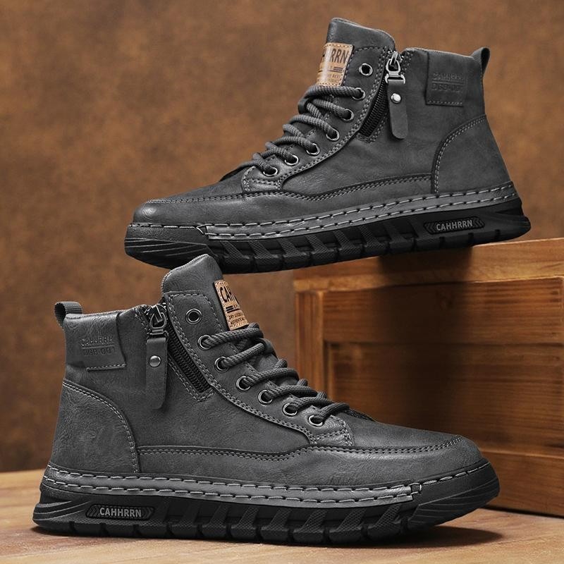 남성 가죽 하이탑 앵클 부츠 봄 겨울 남성용 오토바이  - Men'S Shoes Low Top 리뷰 및 가격