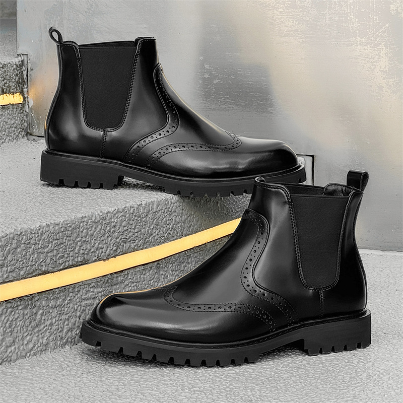 빅 사이즈 남성 패션 파티 프롬 첼시 부츠 슬립온 카빙 - Men'S Shoes Brogues 리뷰 및 가격