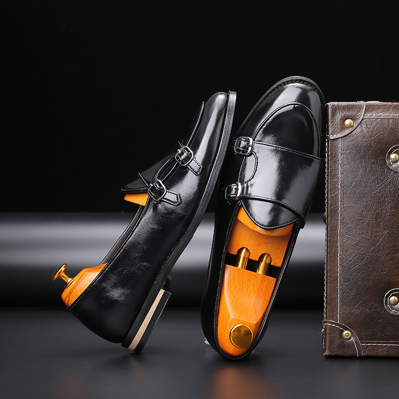 패션 남성 로퍼 새로운 수제 레트로 더블 몽크 버클 스 - Monk Strap Shoe 리뷰 및 가격