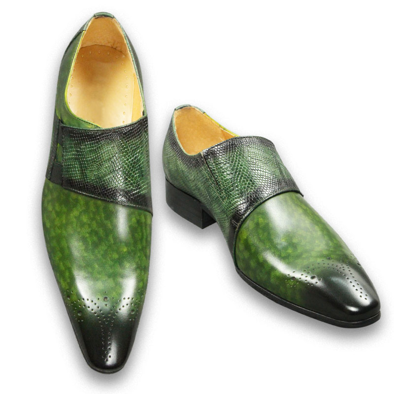 패션 로퍼 남성 신발 클래식 그린 컬러 브로그 슈즈 순 - Monk Strap Shoe 리뷰 및 가격