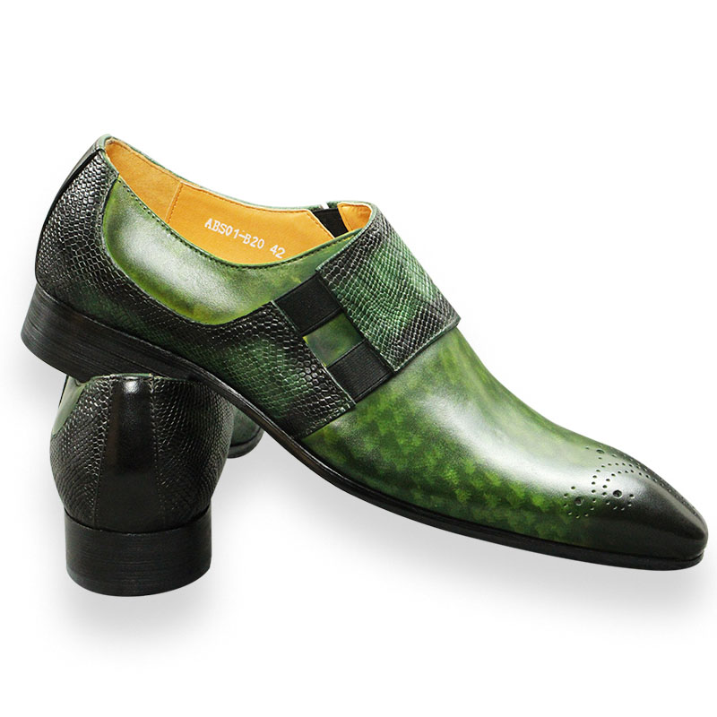 패션 로퍼 남성 신발 클래식 그린 컬러 브로그 슈즈 순 - Monk Strap Shoe 리뷰 및 가격
