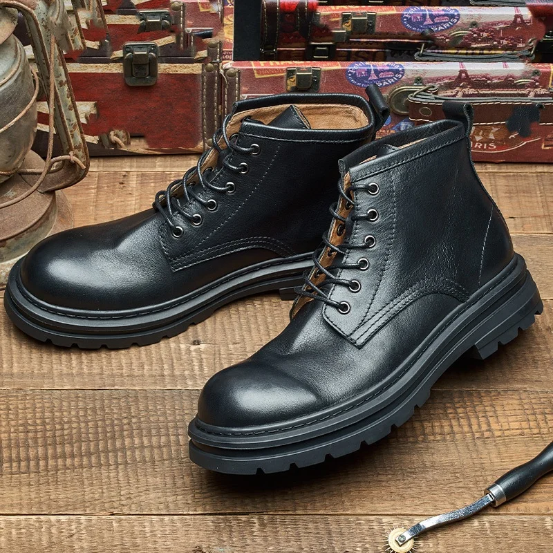 남성용 레트로 앵클 가죽 부츠 럭셔리 브랜드 품질 수제 - Men'S Shoes Quality Brands 리뷰 및 가격