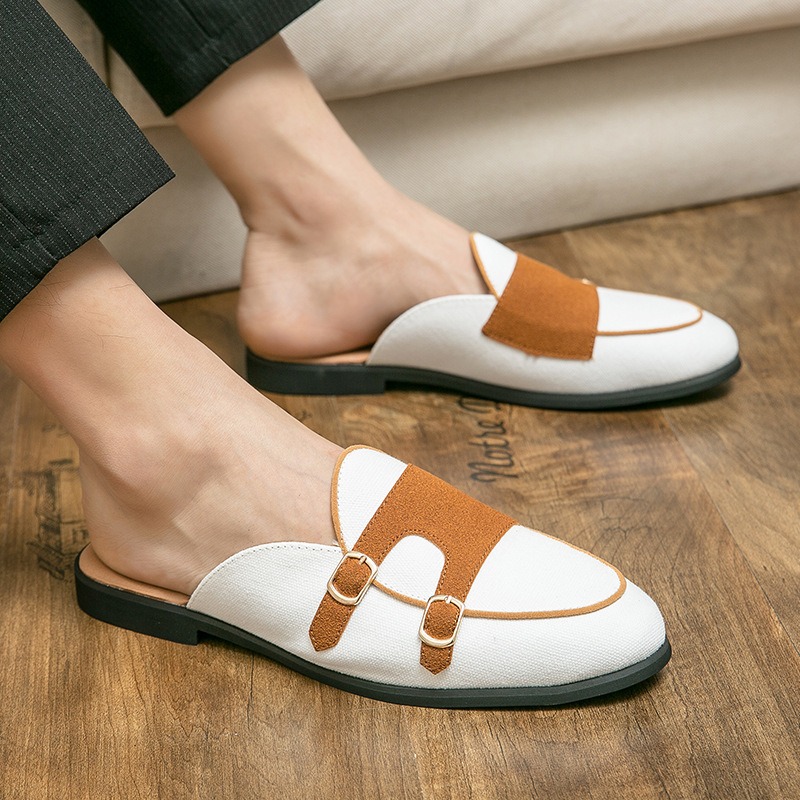 캔버스 뮬 하프 슈즈 남성용 영국 정장 오피스 로퍼 명 - Monk Strap Shoe 리뷰 및 가격