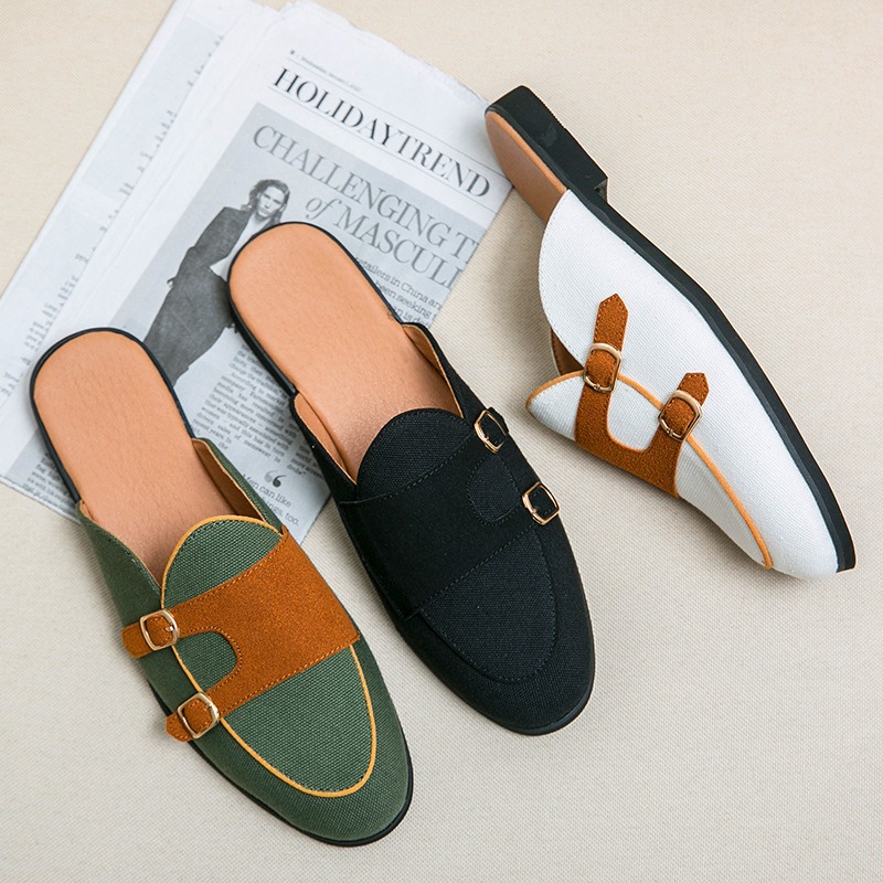 캔버스 뮬 하프 슈즈 남성용 영국 정장 오피스 로퍼 명 - Monk Strap Shoe 리뷰 및 가격