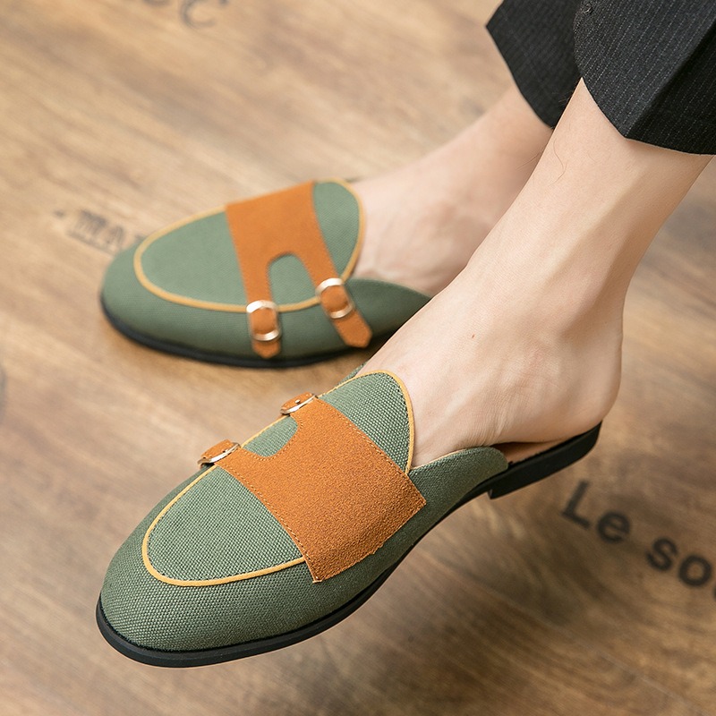 캔버스 뮬 하프 슈즈 남성용 영국 정장 오피스 로퍼 명 - Monk Strap Shoe 리뷰 및 가격